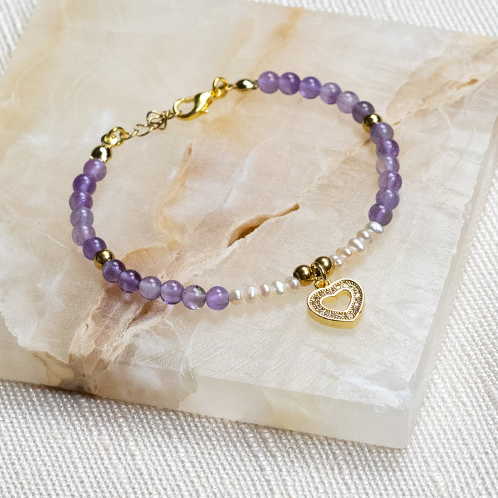 Beaded Bracelet with Amethyst Inspi524