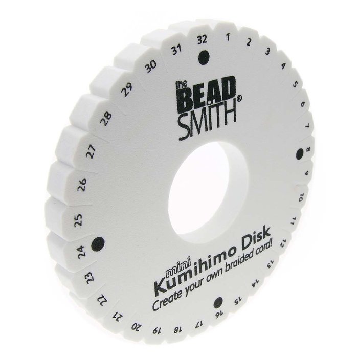 Kumihimo Disc - Macrame Braiding Board White 10cm