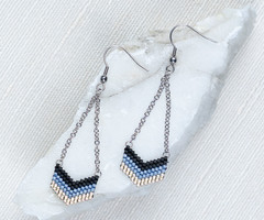 Pendant Brickstitch earrings with Miyuki Delicas