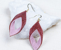 Folded Miyuki peyote earring