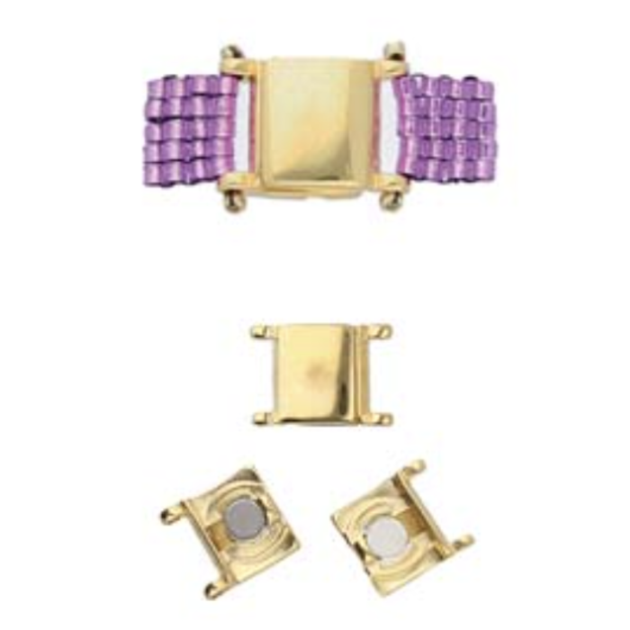 Cymbal Magnet Clasp with 17x9mm 24k Gold Plated for Beadwork