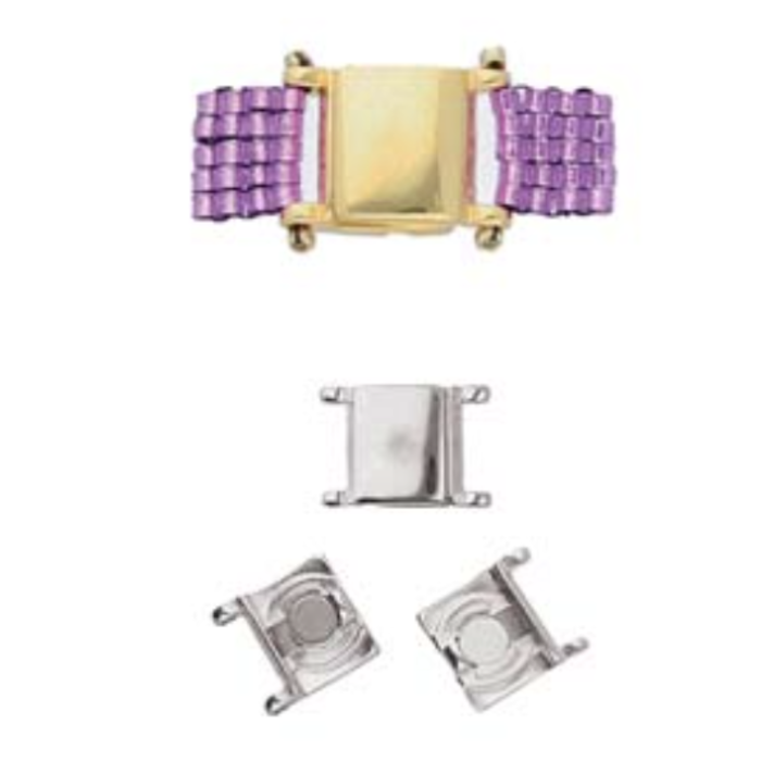 Cymbal Magnet Clasp with 17x9mm Silver Plated for Beadwork