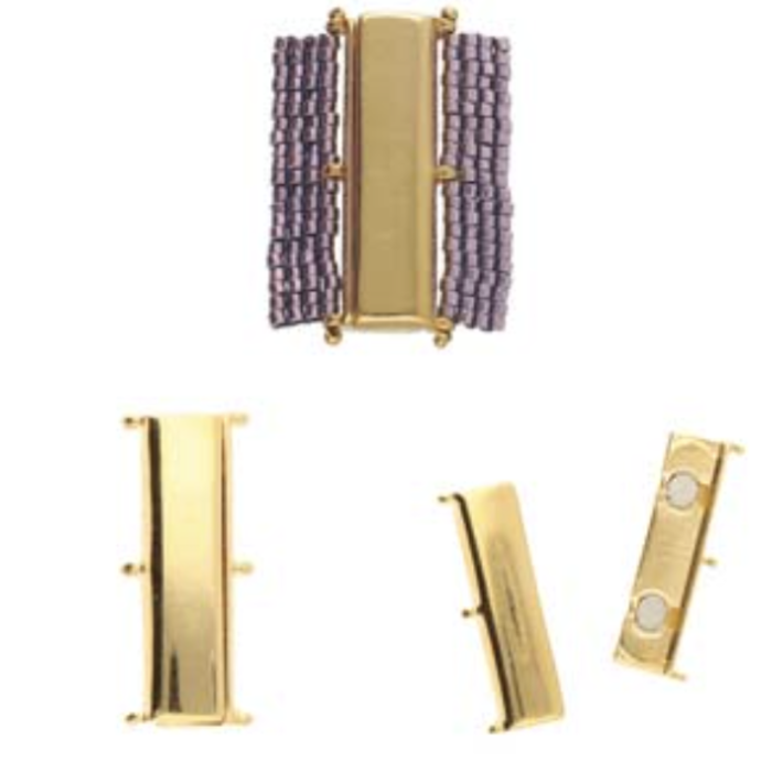 Cymbal Magneetsluiting 30x10mm 24k Gold Plated voor Beadwork