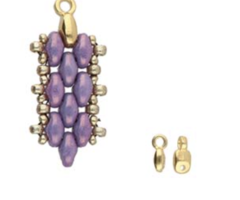 Cymbal Superduo Bead Ending 8x4mm 24k Gold Plated for Beadwork