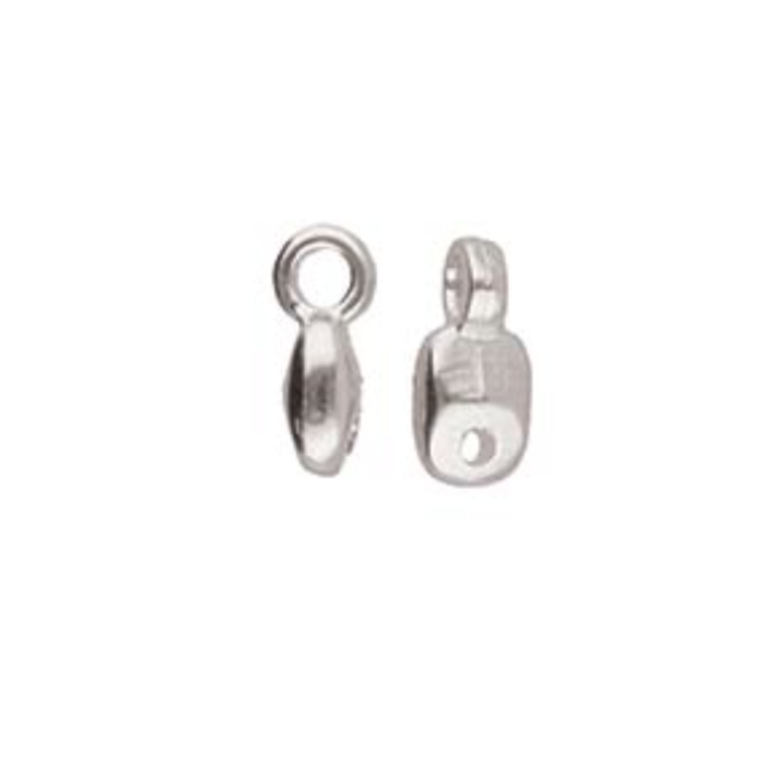 Cymbal Superduo Bead Ending 8x4mm Antiek Zilver Plated voor Beadwork