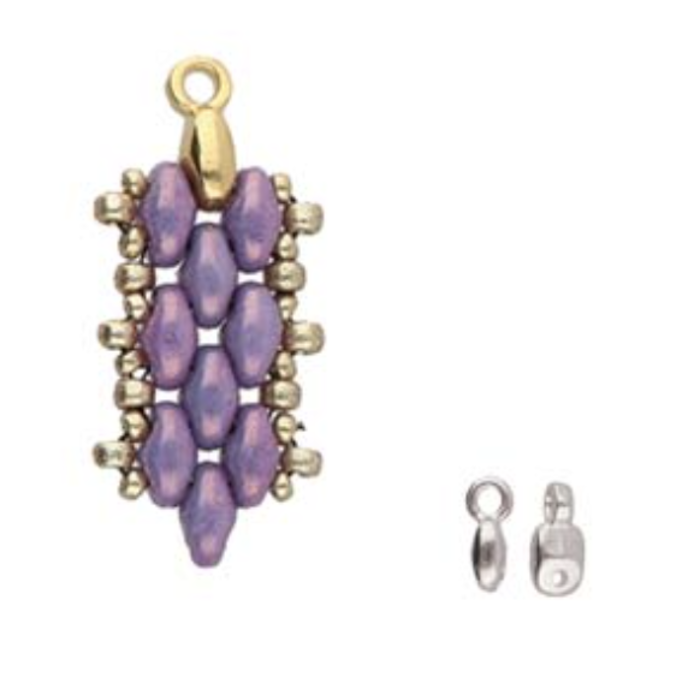 Cymbal Superduo Bead Ending 8x4mm Antiek Zilver Plated voor Beadwork