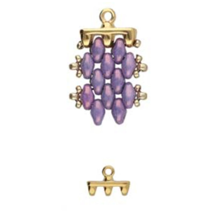 Cymbal Superduo Bead Ending 12x8mm 24k Gold Plated voor Beadwork