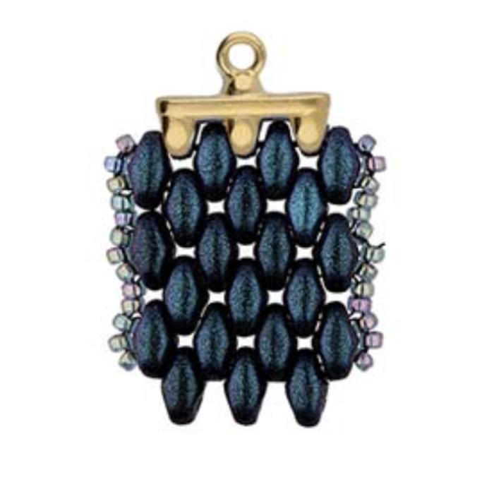 Cymbal Superduo Bead Ending 12x8mm 24k Gold Plated voor Beadwork