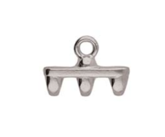 Cymbal Superduo Bead Ending 12x8mm Antiek Zilver Plated voor Beadwork