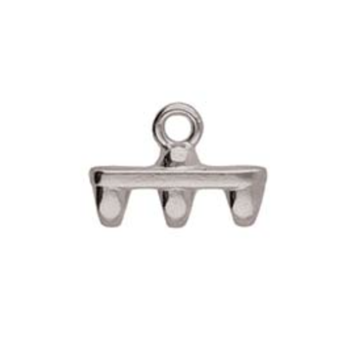 Cymbal Superduo Bead Ending 12x8mm Antique Silver Plated for Beadwork