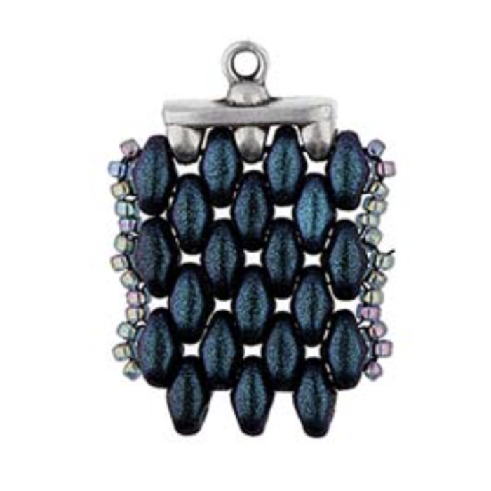 Cymbal Superduo Bead Ending 12x8mm Antiek Zilver Plated voor Beadwork