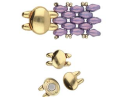 Cymbal Superduo Magnetic Clasp 10x13mm 24k Gold Plated for Beadwork