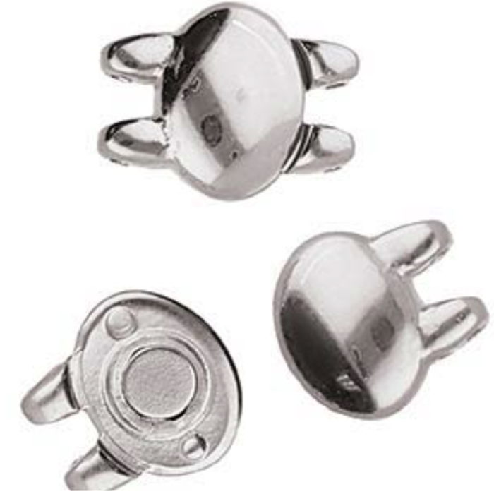 Cymbal Superduo Magnetic Clasp 10x13mm Antique Silver Plated for Beadwork