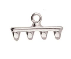 Cymbal Superduo Bead Ending 16x8mm Antique Silver Plated for Beadwork