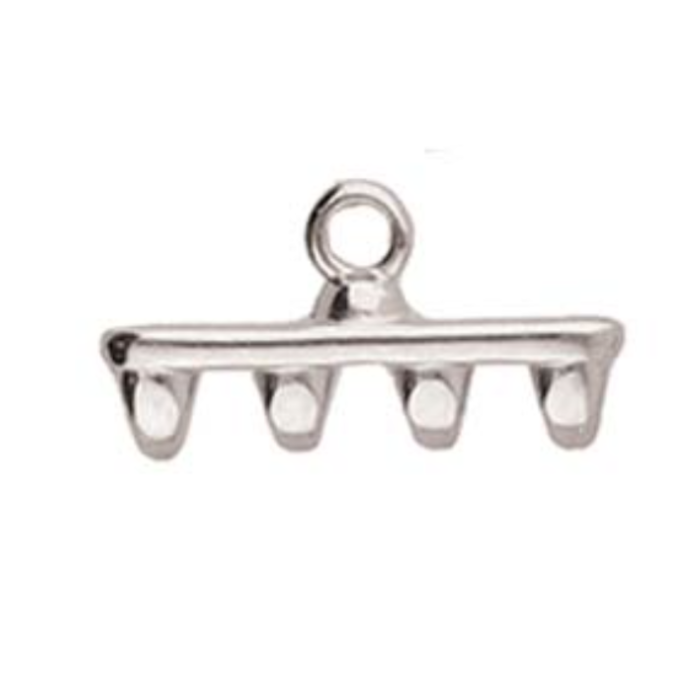 Cymbal Superduo Bead Ending 16x8mm Antiek Zilver Plated voor Beadwork