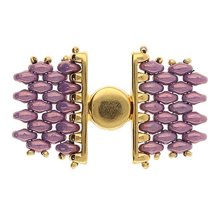 Cymbal Superduo Magnetic Clasp 24x18mm Antique Silver Plated for Beadwork