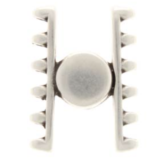 Cymbal Superduo Magnetic Clasp 24x18mm Antique Silver Plated for Beadwork