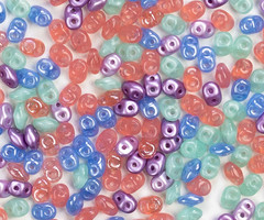 Super Duo Chech Glassbeads 2.5x5mm Candy Mix, 300 pieces