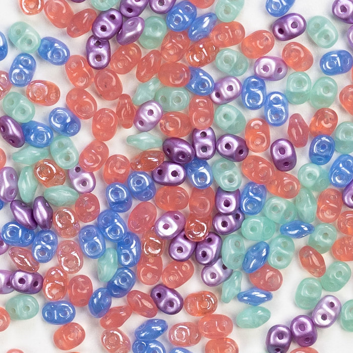 Super Duo Tsjechische Glaskralen 2.5x5mm Candy Mix, 300 stuks