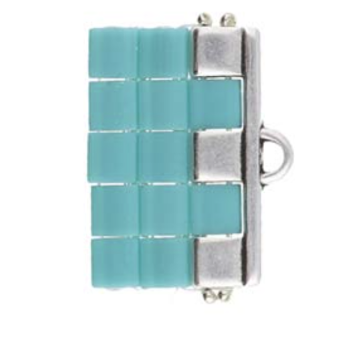 Cymbal Tila Bead Ending 10x26mm Antique Silver Plated for Beadwork, 2 pieces