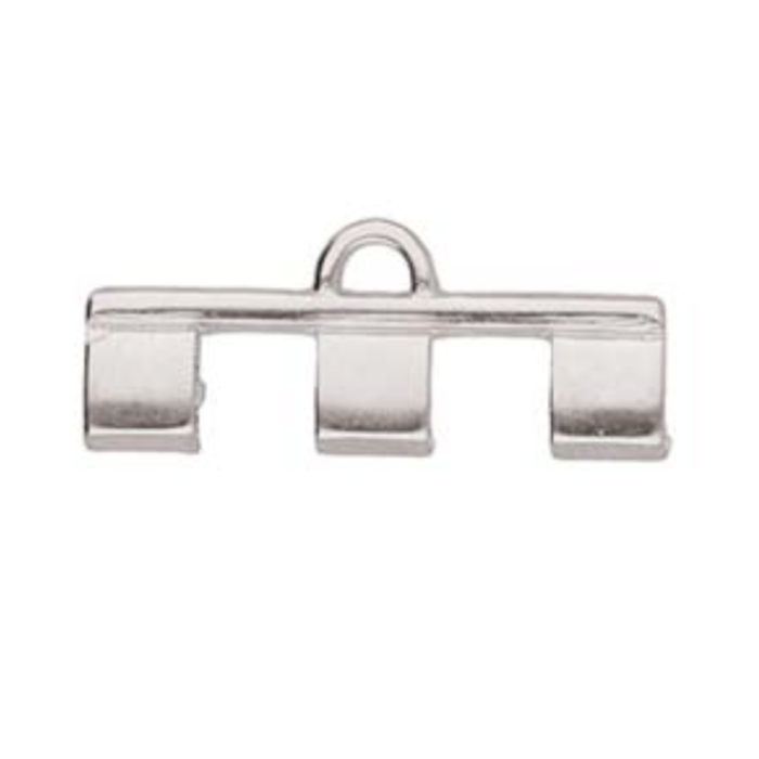 Cymbal Tila Bead Ending 10x26mm Antique Silver Plated for Beadwork, 2 pieces