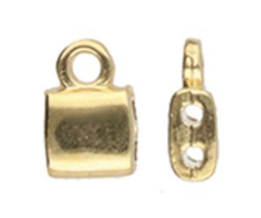 Cymbal Tila Bead Ending 5x8mm 24k Gold Plated voor Beadwork