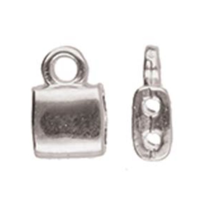 Cymbal Tila Bead Ending 5x8mm Antique Silver Plated for Beadwork
