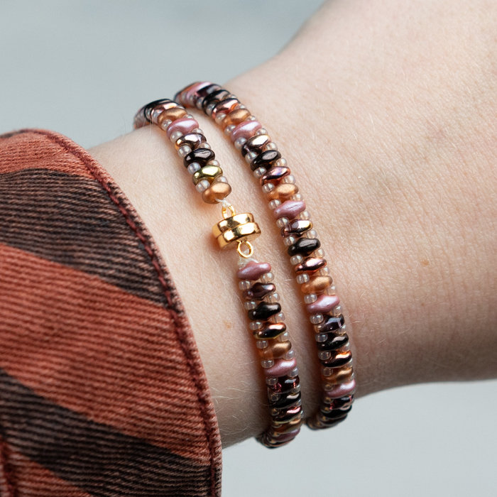 Makkelijke armband maken met Superduo kralen Inspi531