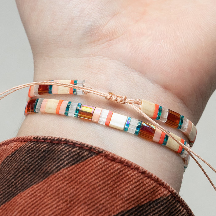 Making bracelet with Miyuki Tila beads (2 ways) Inspi532