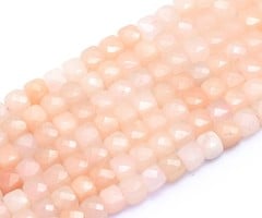 Natural Pink Aventurine Gemstone Faceted Cube Beads 6x6mm, strand 50 pieces