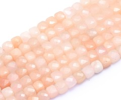 Natural Roze Aventurijn Edelsteen Facet Kubus Kralen 6x6mm, streng 50 stuks