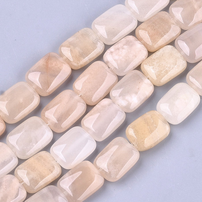 Natural Roze Aventurijn Edelsteen Kralen 17.5~18.5x13~14x6~7mm, streng 18 stuks