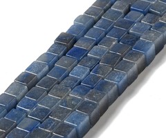 Natural Blauwe Aventurijn Edelsteen Kralen Kubus 6mm, streng 55 stuks