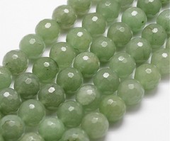 Natural Green Aventurine Faceted Gemstone Beads 6mm, strand 55 pieces