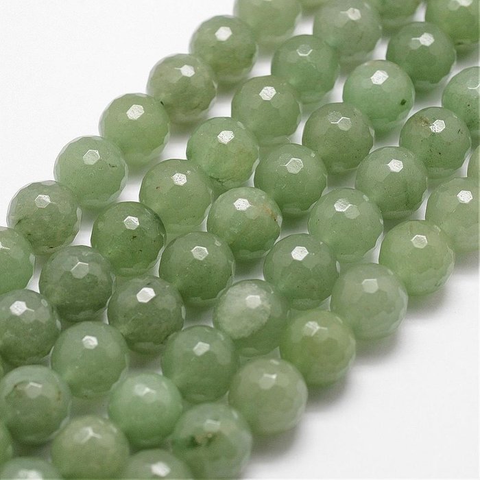 Natural Groene Aventurijn Edelsteen Facet Kralen 6mm, streng 55stuks