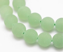 Natural Green Aventurine Frosted Gemstone Beads 6mm, strand 55 pieces