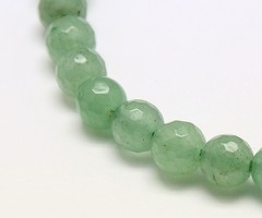 Natural Green Aventurine Faceted Gemstone Beads 6mm, strand 55 pieces