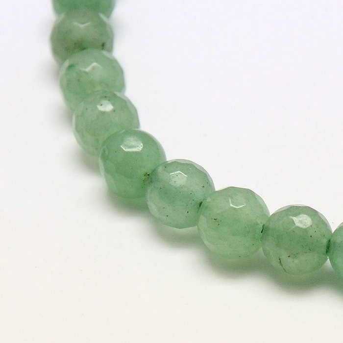 Natural Green Aventurine Faceted Gemstone Beads 6mm, strand 55 pieces