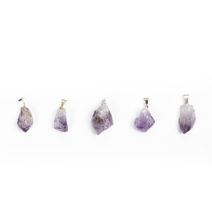Rough Amethyst Gemstone Charm 20~28x12~16x10~16mm