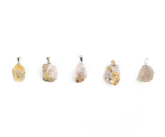 Rough Rutilated Quartz Gemstone Charm 20~30x12~20x22~30mm