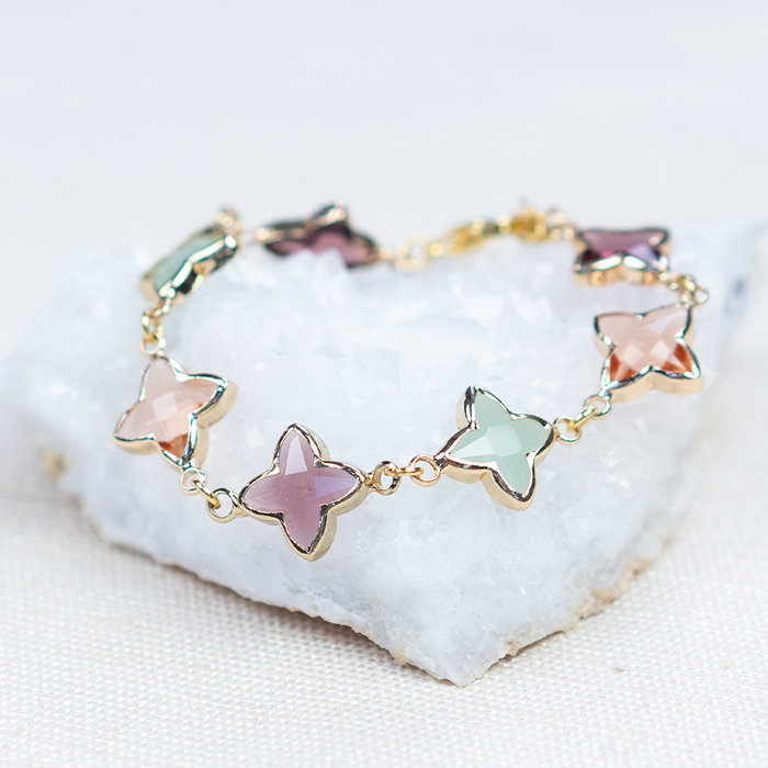 Bracelet with Crystal glass crosses inspi540