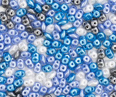 Super Duo Tsjechische Glaskralen 2.5x5mm Frozen Mix, 300 stuks