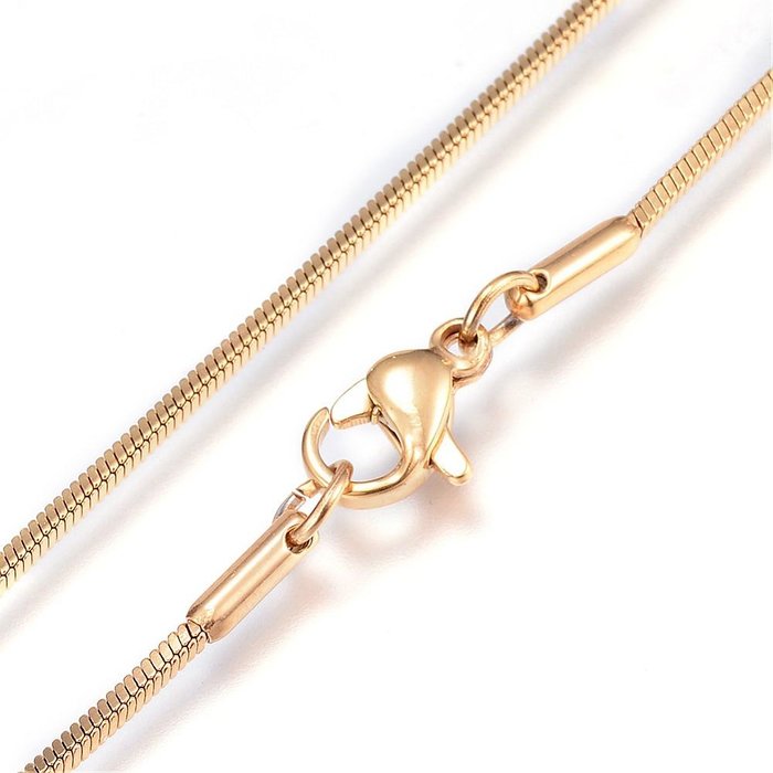 Stainless Steel 0.9mm Snakechain Ketting Gold Plated, 45cm