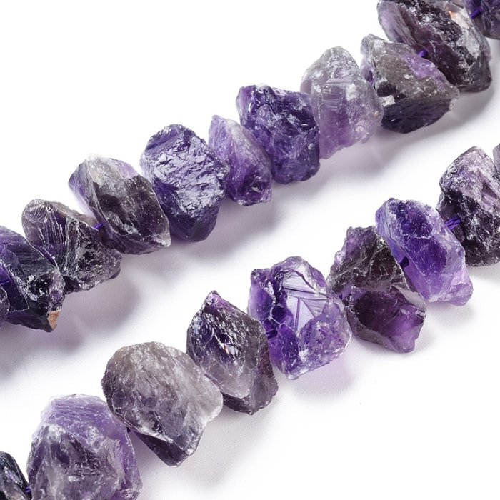 Natural Amethyst Rough Gemstone Nugget Beads 13~21x5~13mm, strand 18 pieces