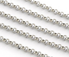 Stainless Steel 4mm Rolo Chain Ketting Zilver, 1 meter