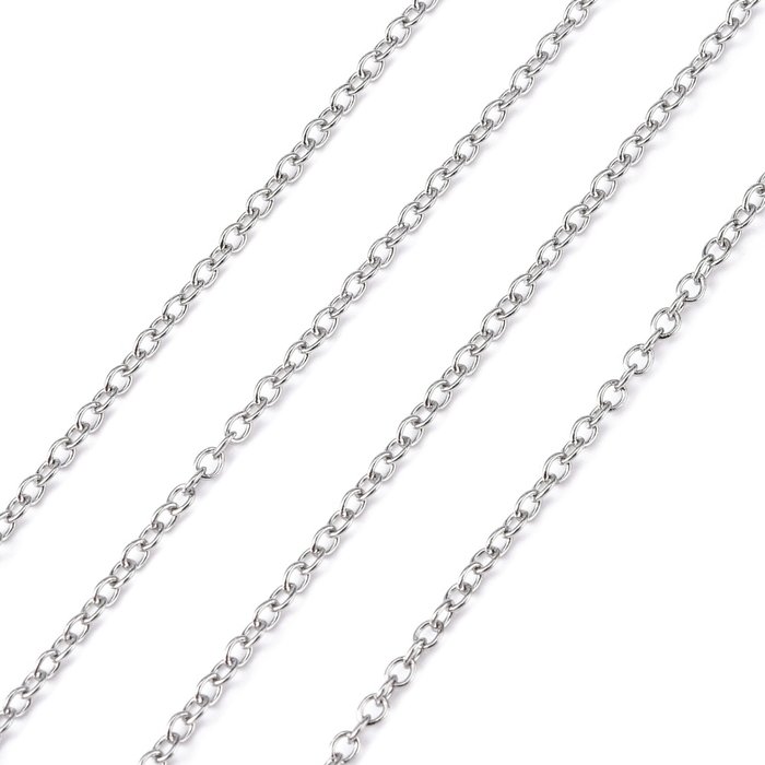 Stainless Steel 1.5mm Cable Chain Silver, 1 meter