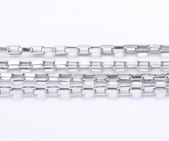 Stainless Steel 2x3.5mm Boxchain Ketting Zilver, 1 meter