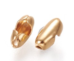 10 pieces Stainless Steel Ballchain Closure Clasp for 1.5mm Ballchain Gold Plated