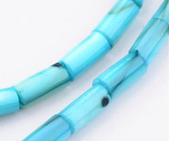Colored Shell Beads 8x4mm Aqua Blue, strand 45 pieces