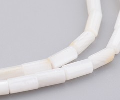 Gekleurde Schelpkralen 8x4mm Off White, streng 45 stuks